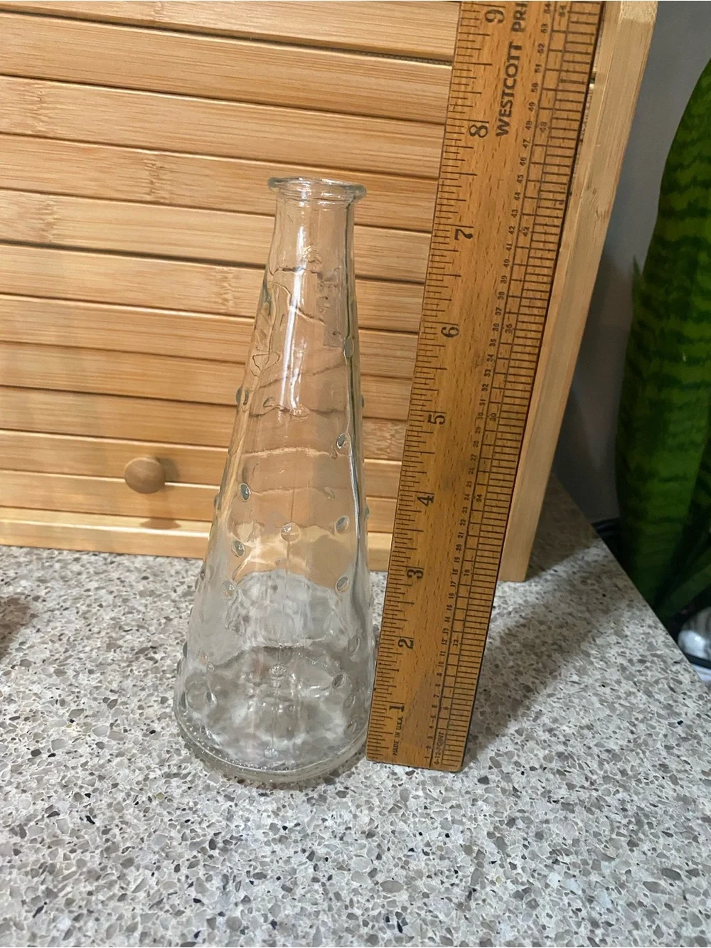 IKEA Emma Dafnas Clear Textured Glass Cone Bud Vases - Pair
